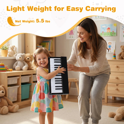 Kids Piano Keyboard 30 Keys Digital Piano with Music Stand for 3+ Years Old Beginners-Black