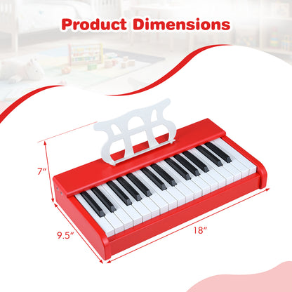 Kids Piano Keyboard 30 Keys Digital Piano with Music Stand for 3+ Years Old Beginners-Red