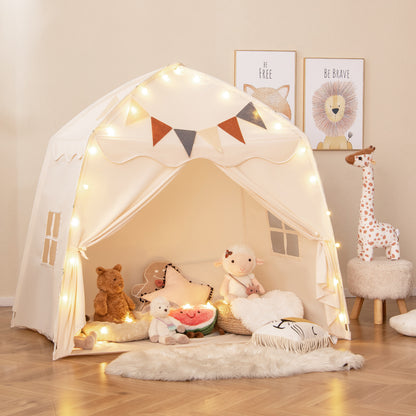 Kids Play Tent Bed Tent with String Lights Extra Large Playhouse Tent