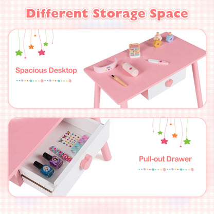 Kids Pretend Nail Salon Playset with Table and Stools