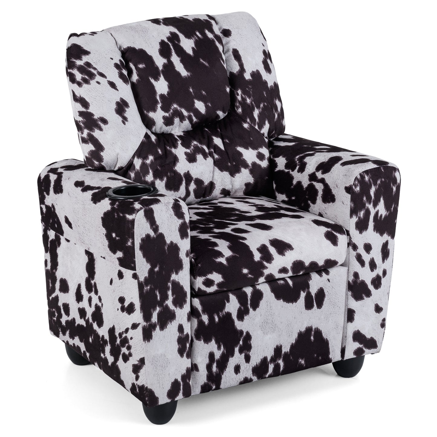 Kids Recliner Chair Push Back Toddler Reclining Armchair with Cup Holder-White