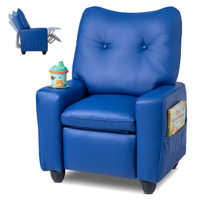 Kids Recliner Chair with Cup Holder and Adjustable Backrest