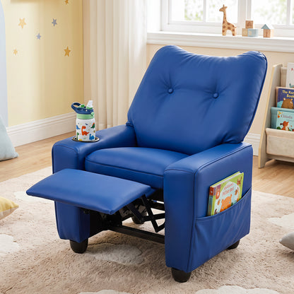 Kids Recliner Chair with Cup Holder and Adjustable Backrest