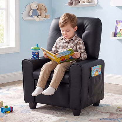 Kids Recliner Chair with Cup Holder & Adjustable Backrest