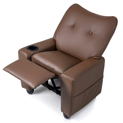 Kids Recliner Chair with Cup Holder and Adjustable Backrest
