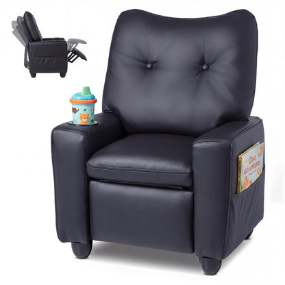 Kids Recliner Chair with Cup Holder and Adjustable Backrest