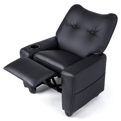 Kids Recliner Chair with Cup Holder and Adjustable Backrest