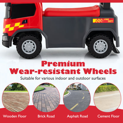 Kids Ride On Push Car Licensed SCANIA Truck Toy with Steering Wheel and Music-Red