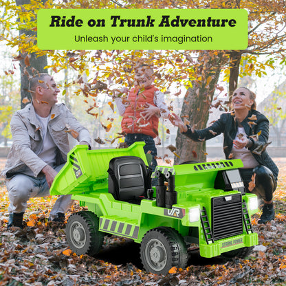 Kids Ride on Dump Truck 12V Ride on Car with Electric Dump Bed