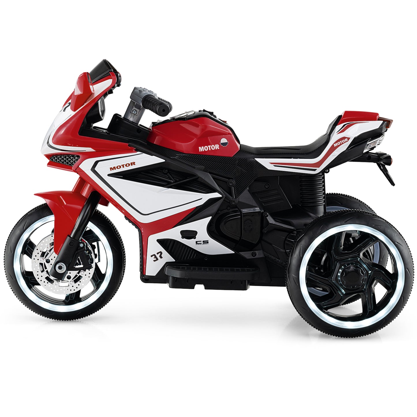 Kids Ride on Motorcycle 6V Battery Powered Mini Electric Motorbike with LED Lights-Red