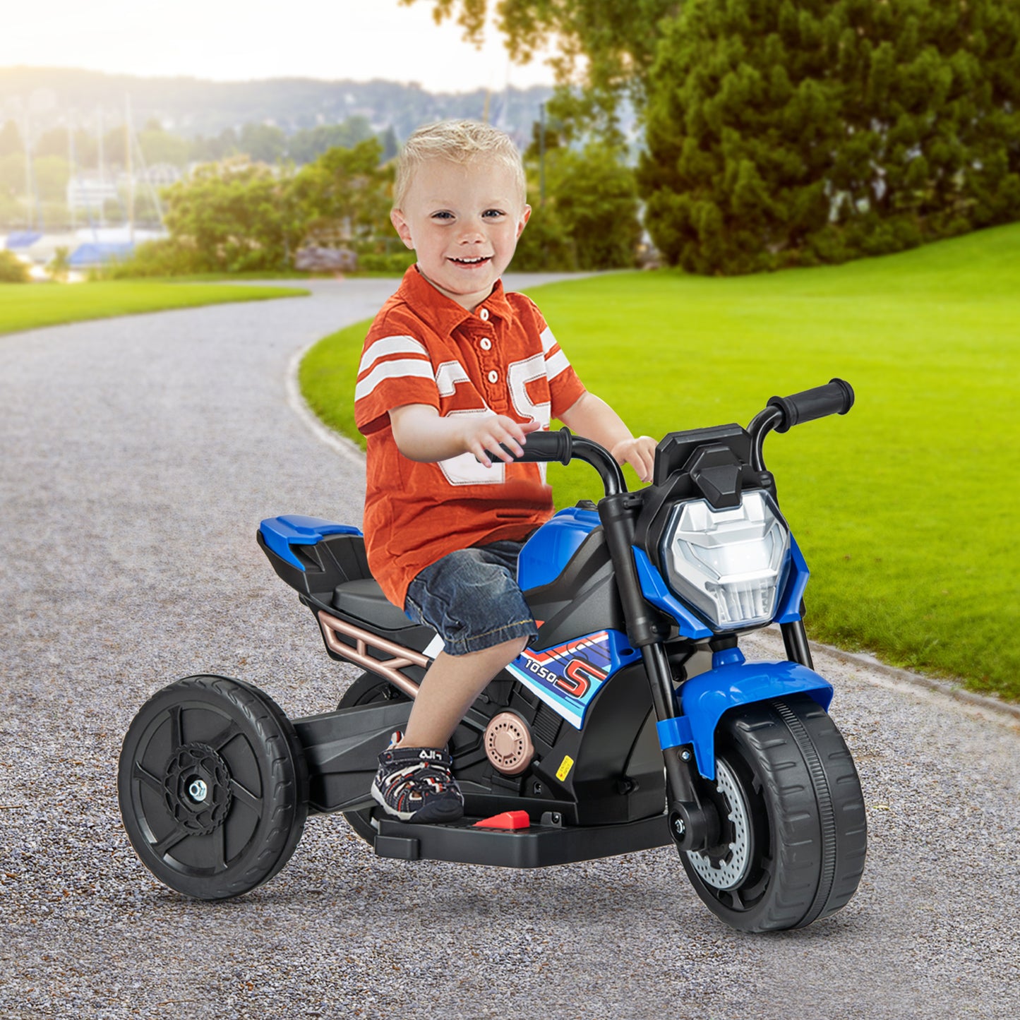 Kids Ride-on Motorcycle 6V Battery Powered Motorbike with Detachable Training Wheels