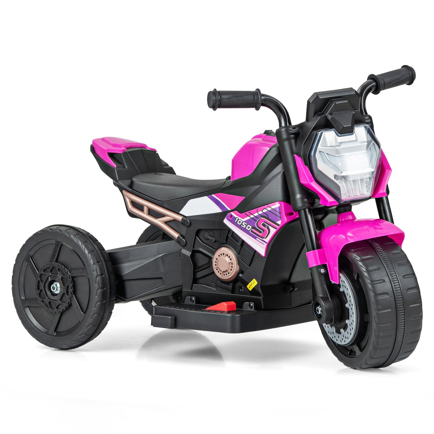 Kids Ride-on Motorcycle 6V Battery Powered Motorbike with Detachable Training Wheels-Blue - Pink