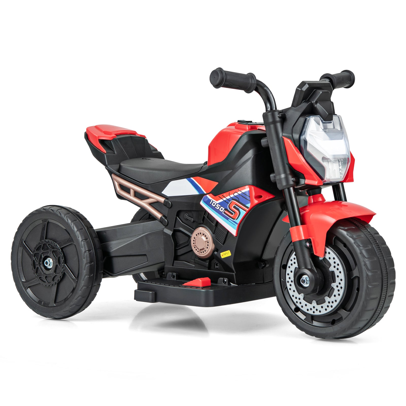 Kids Ride-on Motorcycle 6V Battery Powered Motorbike with Detachable Training Wheels-Blue - Red