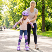 Kids Roller Skates 4 Sizes Adjustable with Light-up Wheels for Toddler Aged 5-7 (S)-Purple