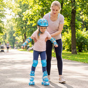 Kids Roller Skates 4 Sizes Adjustable with Light-up Wheels for Toddler Aged 5-7 (S)-Blue