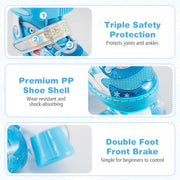 Kids Roller Skates 4 Sizes Adjustable with Light-up Wheels for Toddler Aged 5-7 (S)-Blue