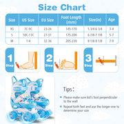 Kids Roller Skates 4 Sizes Adjustable with Light-up Wheels for Toddler Aged 3-4 (XS)-Blue
