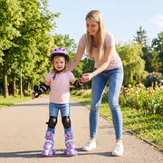 Kids Roller Skates 4 Sizes Adjustable with Light-up Wheels for Toddler Aged 3-4 (XS)-Purple