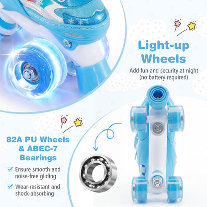 Kids Roller Skates for Girls Boys with Light-up Wheels and Safety Protection-Navy