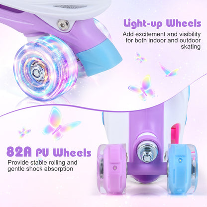 Kids Roller Skates for Toddlers Ages 5-7 with 4 Light-up Wheels