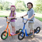 Kids Scooter Youth Kick Scooter with Adjustable Height Handlebar 12-Inch Inflatable Wheels-Orange