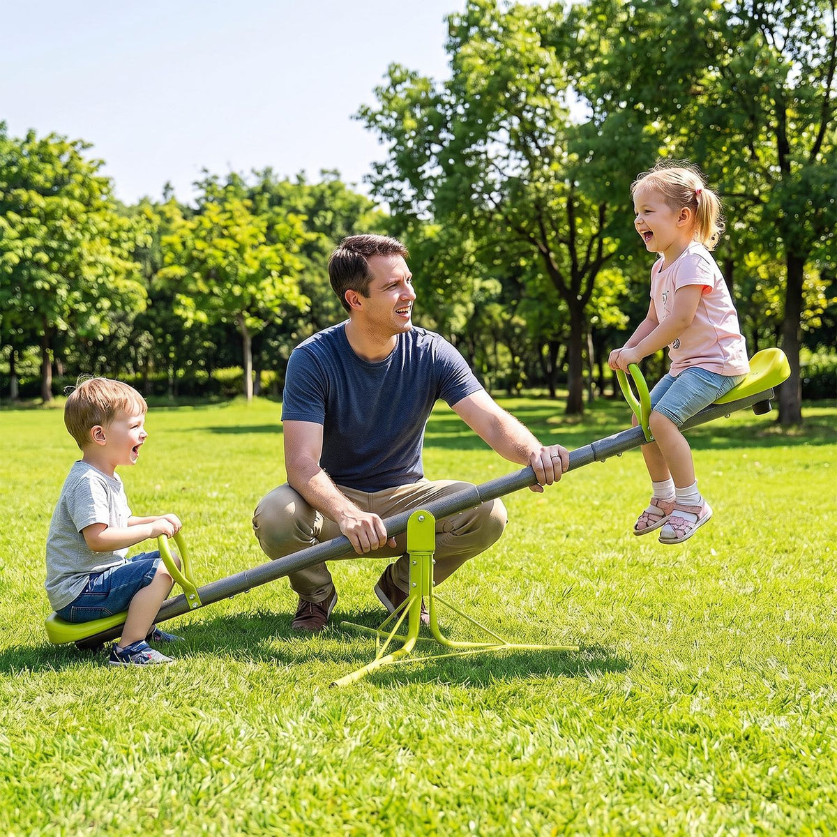 Kids Seesaw Swivel Children Teeter Totter Outdoor Play Set for 2 Children