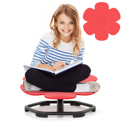 Kids Sensory Swivel Chair Elephant Petal 360° Spinning Chair-Red - Red
