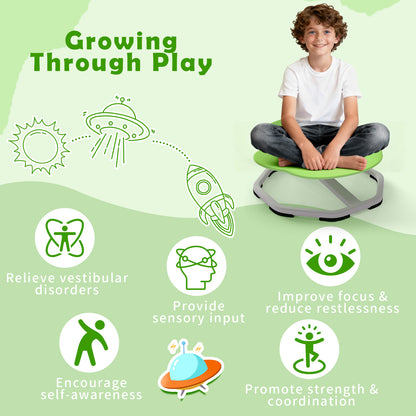 Kids Sensory Swivel Chair 360° Spinning Seat with Metal Base