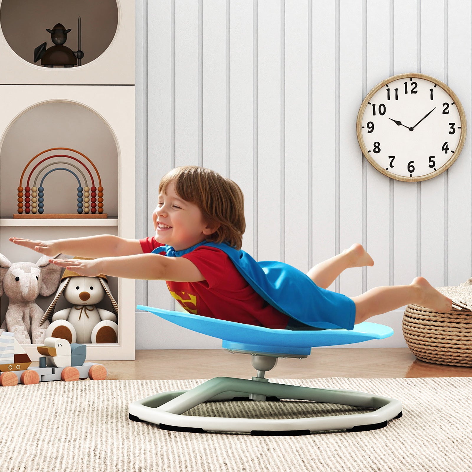 Kids Sensory Swivel Chair Cat Claw 360¬∞ Spinning Chair with Non-Slip Metal Base-Blue