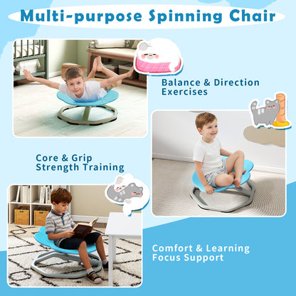 Kids Sensory Swivel Chair Cat Claw 360¬∞ Spinning Chair with Non-Slip Metal Base-Blue