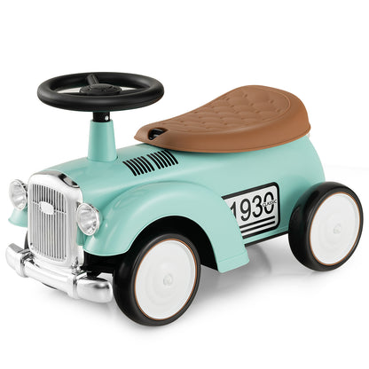Kids Sit to Stand Vehicle with Working Steering Wheel and Under Seat Storage