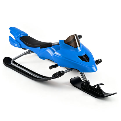 Snow Racer Sled with Brakes and Steering Handle for Kids
