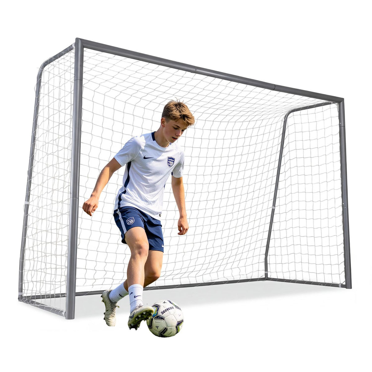 Kids Soccer Goal with Tear-Resistant Net and Ground Stakes for Professional Everyday Match