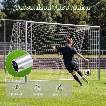 Kids Soccer Goal with Tear-Resistant Net and Ground Stakes for Professional Everyday Match