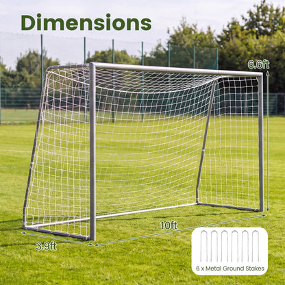 Kids Soccer Goal with Tear-Resistant Net and Ground Stakes for Professional Everyday Match