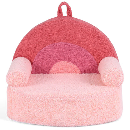 Kids Sofa Toddler Foam Couch with Soft Fleece Fabric Cover-Pink