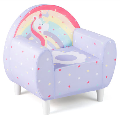 Kids Sofa with Breathable Spandex Fabric and High-density Sponge Filling for Boys and Girls-Purple