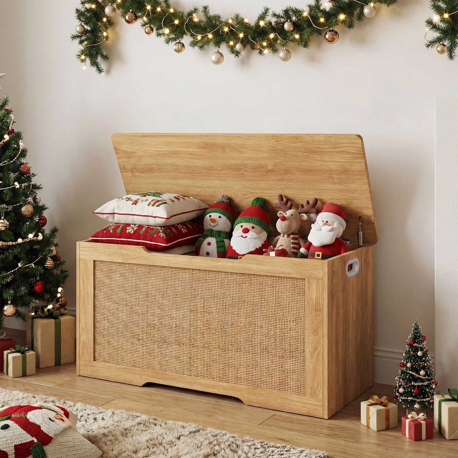 Kids Storage Bench 40 Inch Toy Box with Flip Top and Handles