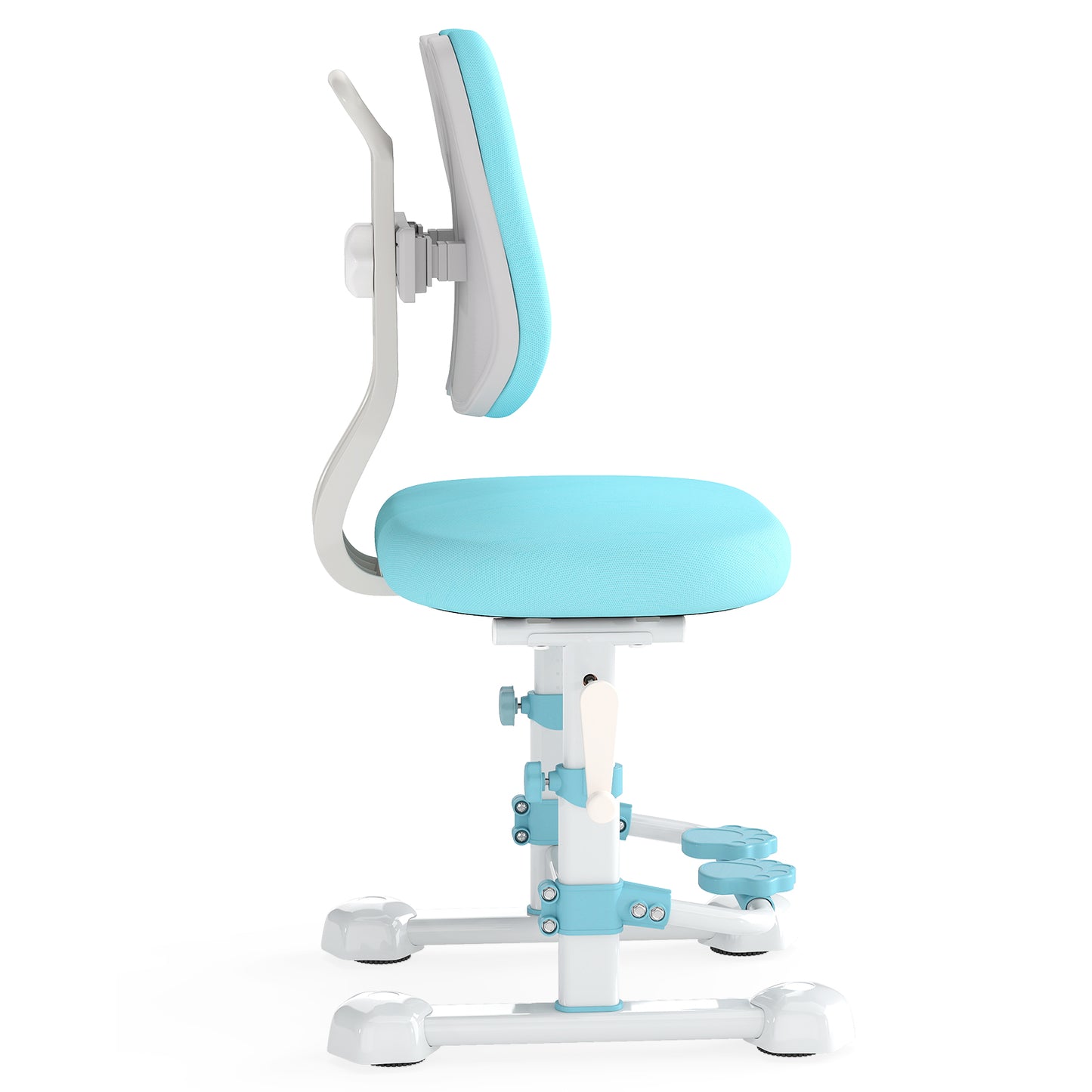 Kids Study Chair with Adjustable Double Backrest and Footrest-Blue