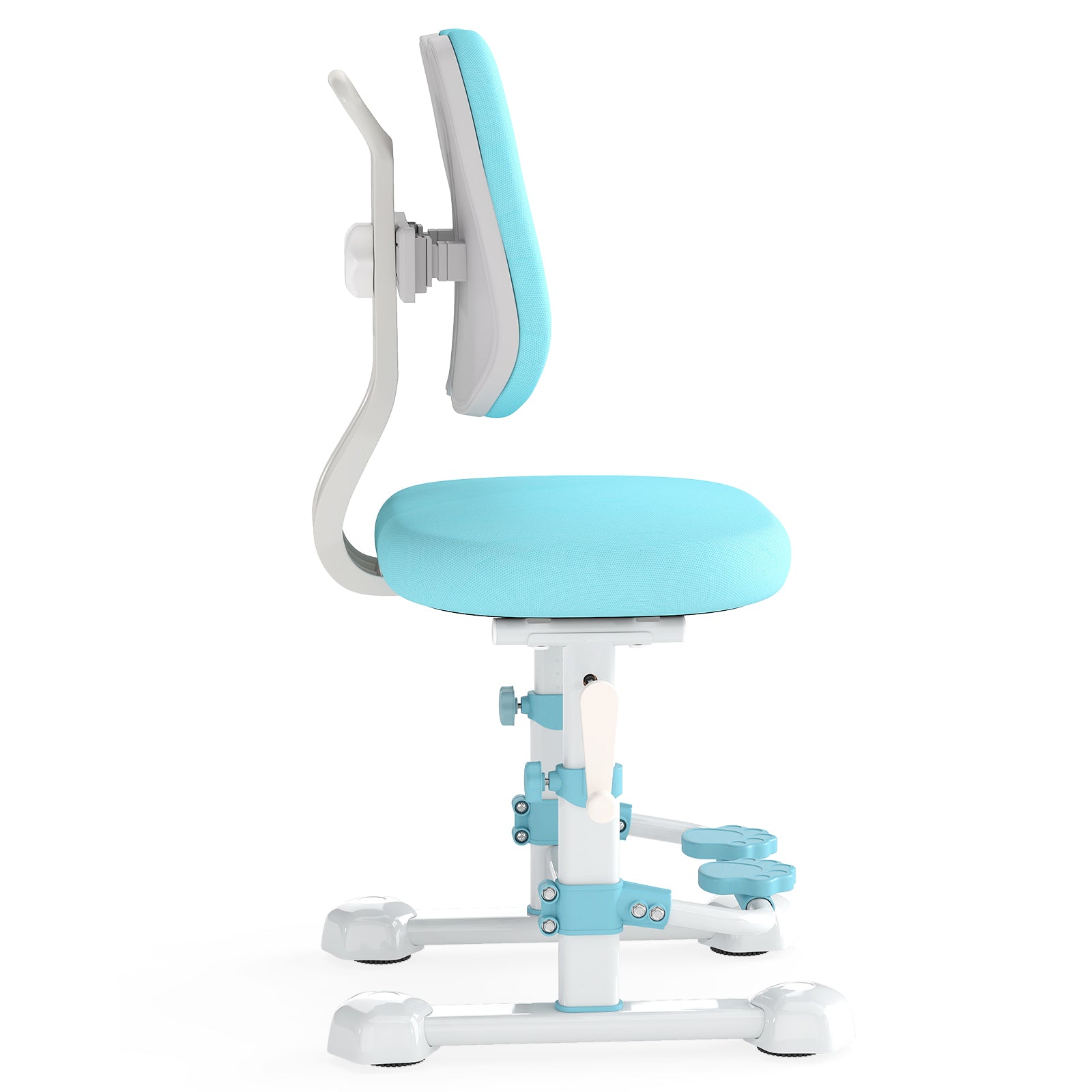 Kids Study Chair with Adjustable Double Backrest and Footrest-Blue