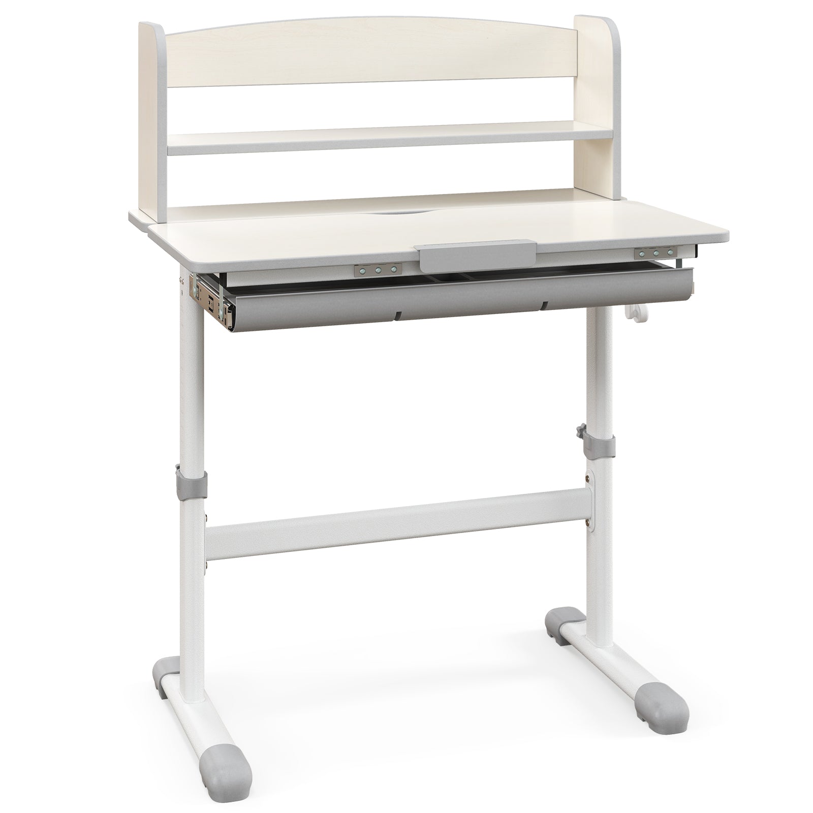Height Adjustable Kids Study Desk with Tilt Desktop-Gray - Gray
