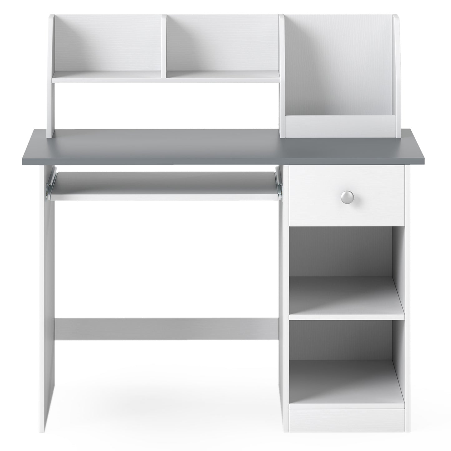 Kids Study Desk with Hutch, Drawer & Shelves