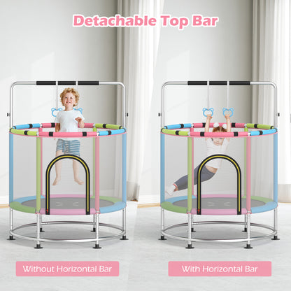 55" Kids Trampoline Gift for for 3-6 Years Old Boys and Girls-Pink