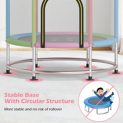 55" Kids Trampoline Gift for for 3-6 Years Old Boys and Girls-Pink