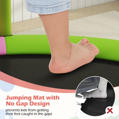 55" Kids Trampoline Gift for for 3-6 Years Old Boys and Girls-Pink