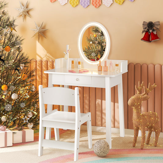 Kids Vanity Set with Lighted Mirror