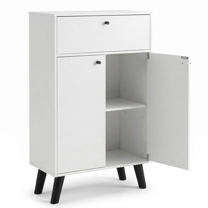 Kitchen Buffet Cabinet with 1 Drawer 2 Doors and Adjustable Shelf-White