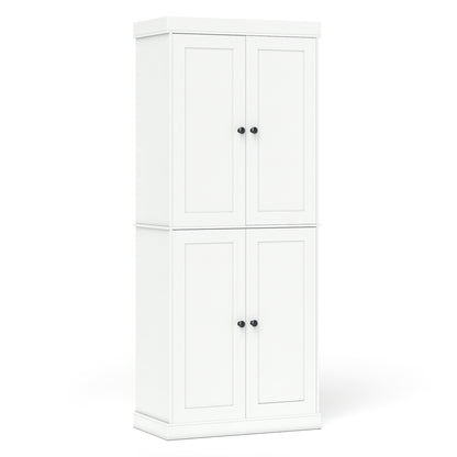 Kitchen Pantry Cabinet with 2 Adjustable Shelves and Anti-Tipping Kits for Living Room