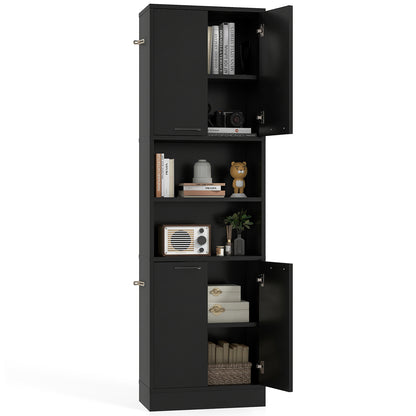 75 Inch Kitchen Pantry Cabinet Tall Cupboard with Doors and Shelves