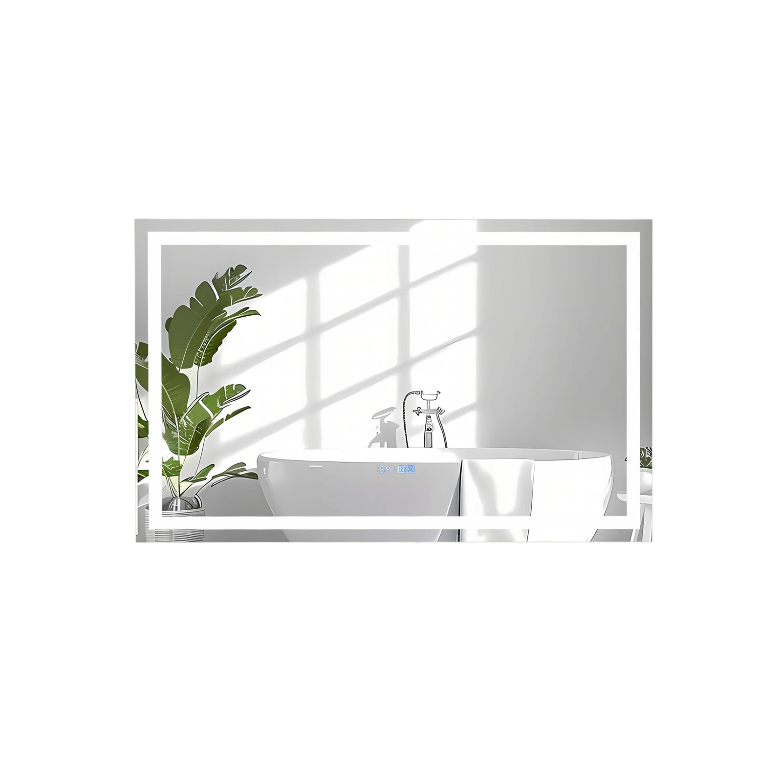 LED Bathroom Mirror Wall Mounted Rectangle Mirror with 3-Color Dimmable Lights-L